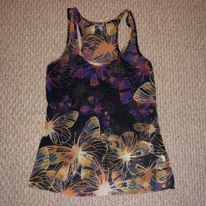 Sheer printed tank top
